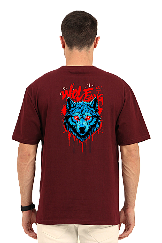 Bloody Wolf Graphic Unisex Oversized T-Shirt