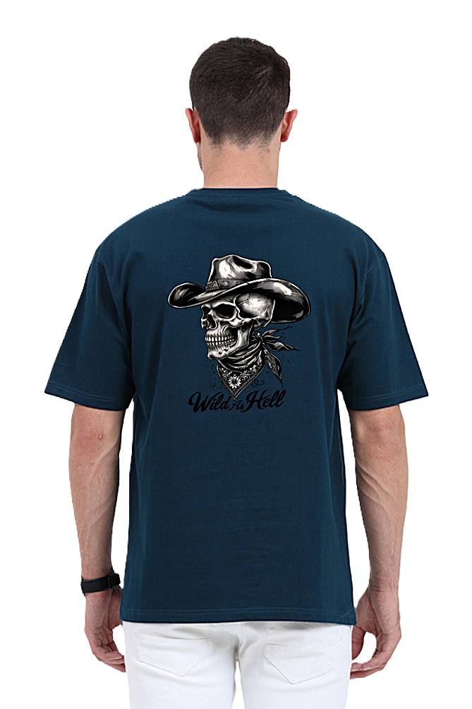 "Wild As Hell" Skull Graphic Oversized Unisex T-Shirt