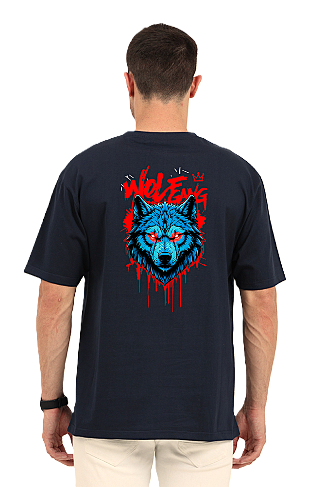 Bloody Wolf Graphic Unisex Oversized T-Shirt