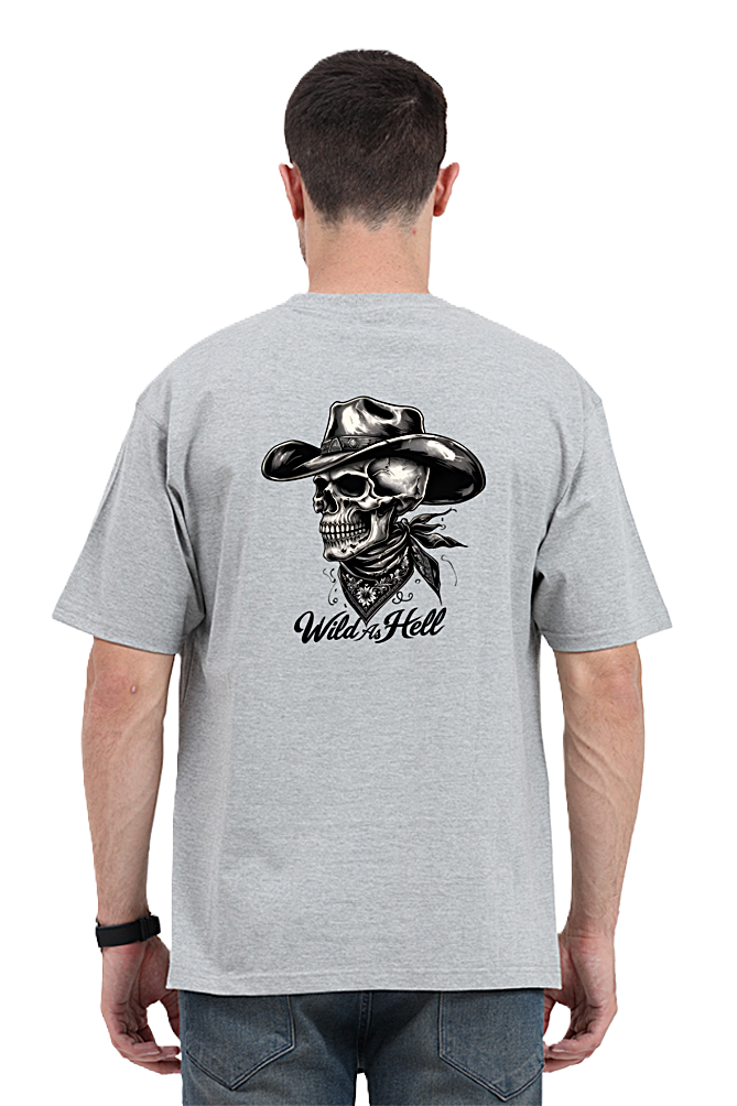 "Wild As Hell" Skull Graphic Oversized Unisex T-Shirt
