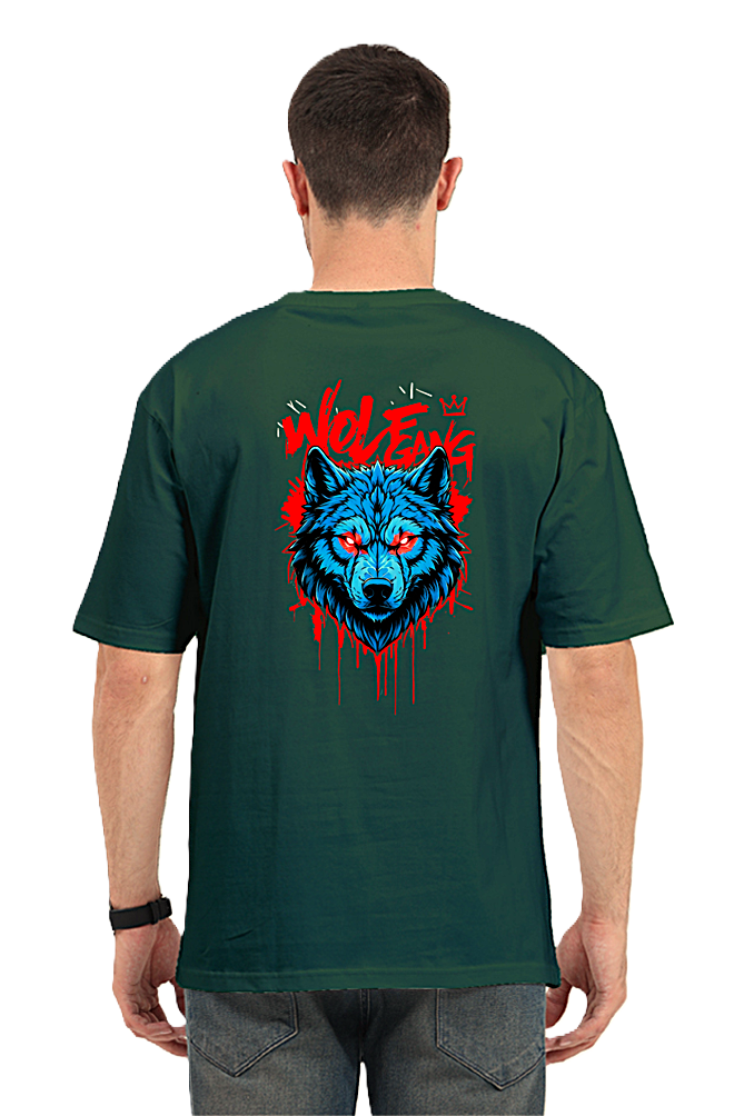 Bloody Wolf Graphic Unisex Oversized T-Shirt