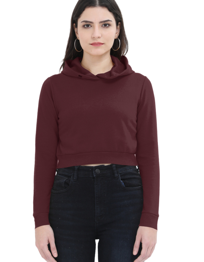100% Cotton Cropped Hoodie for Women