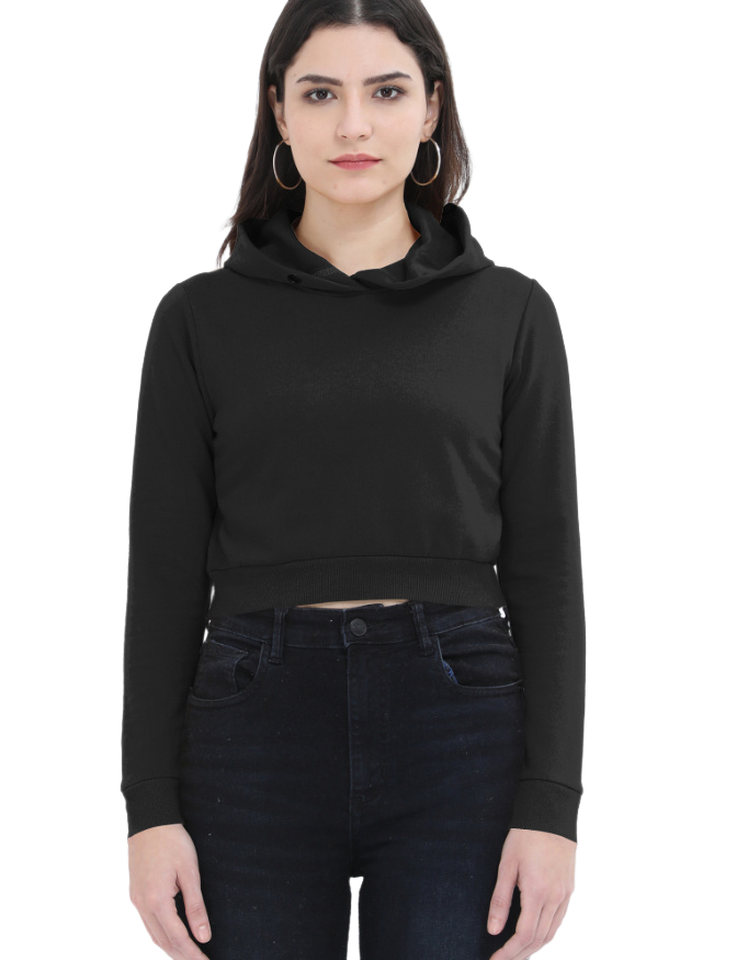 100% Cotton Cropped Hoodie for Women