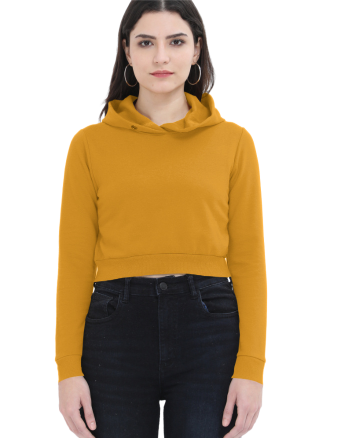 100% Cotton Cropped Hoodie for Women