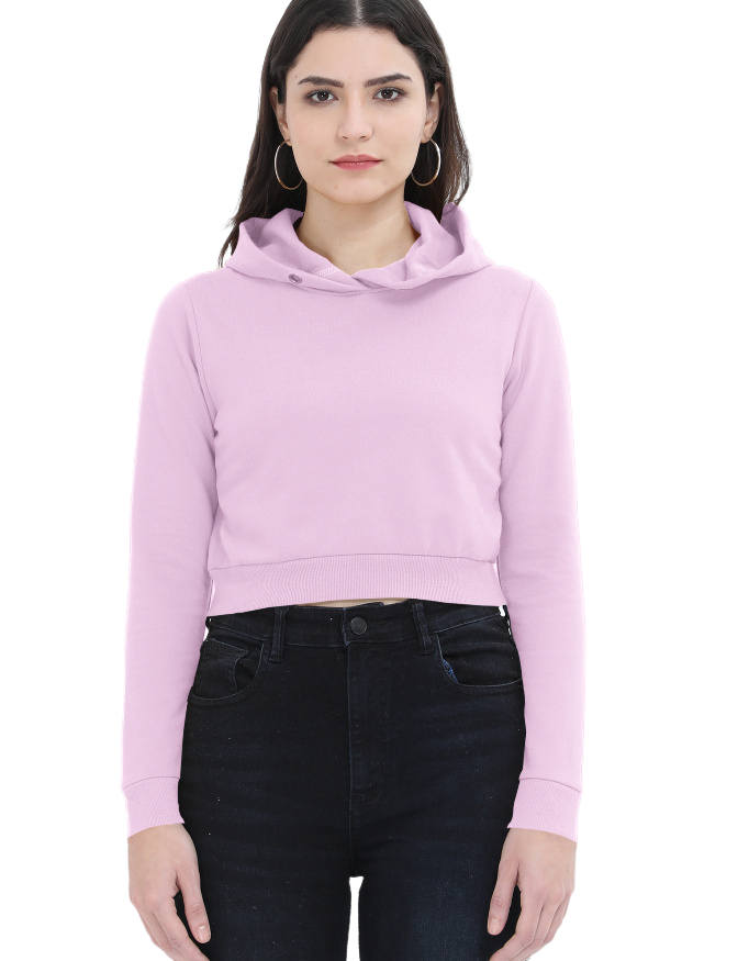 100% Cotton Cropped Hoodie for Women