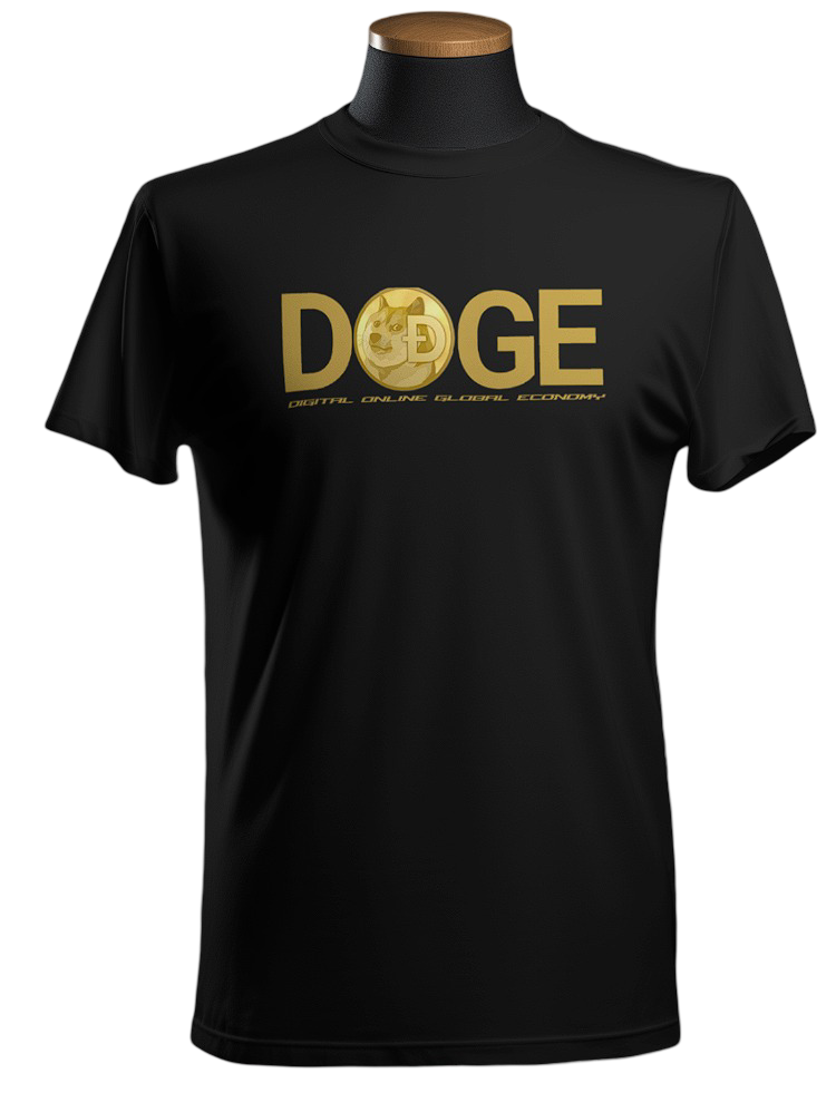 Dogecoin graphics round neck unisex t-shirt