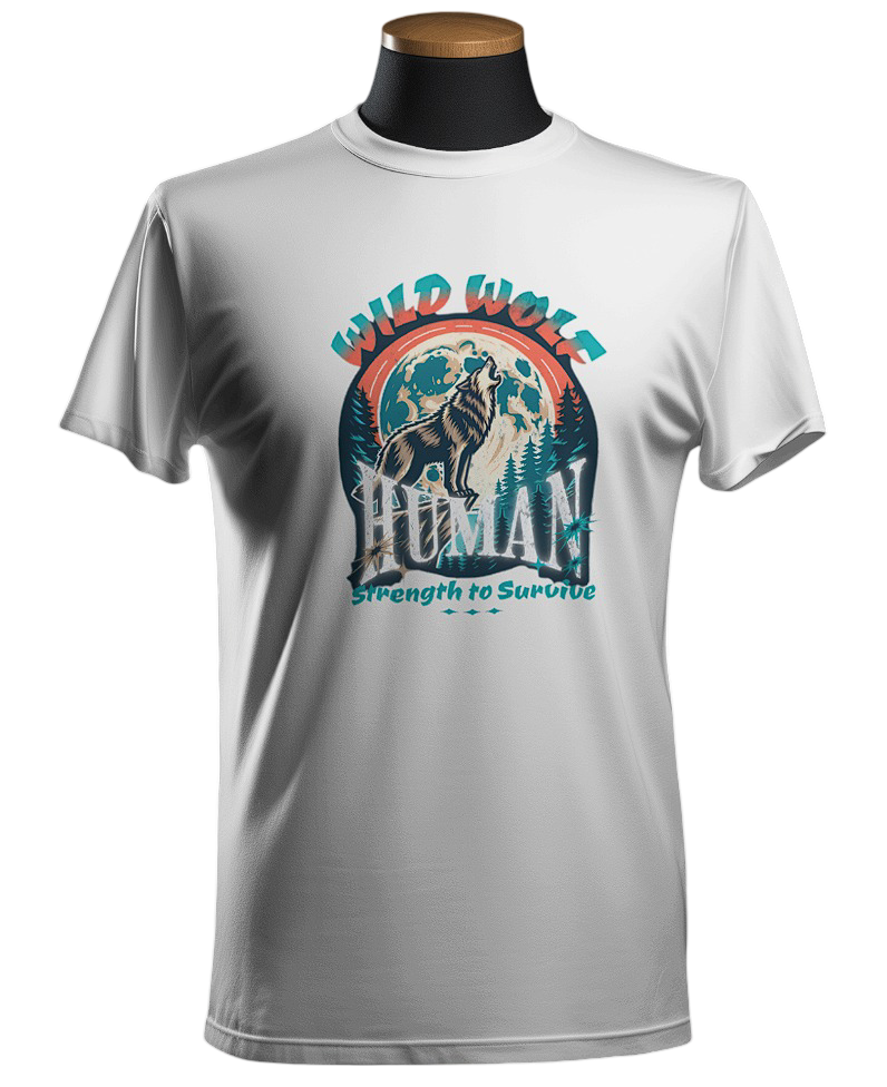 Trendy Wolf Print Unisex T-Shirt | Round Neck Tee by trendcious