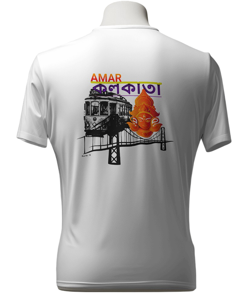 Amar Kolkata Graphics Round Neck Unisex T-Shirt β100% cotton