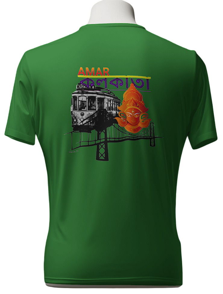 Amar Kolkata Graphics Round Neck Unisex T-Shirt β100% cotton