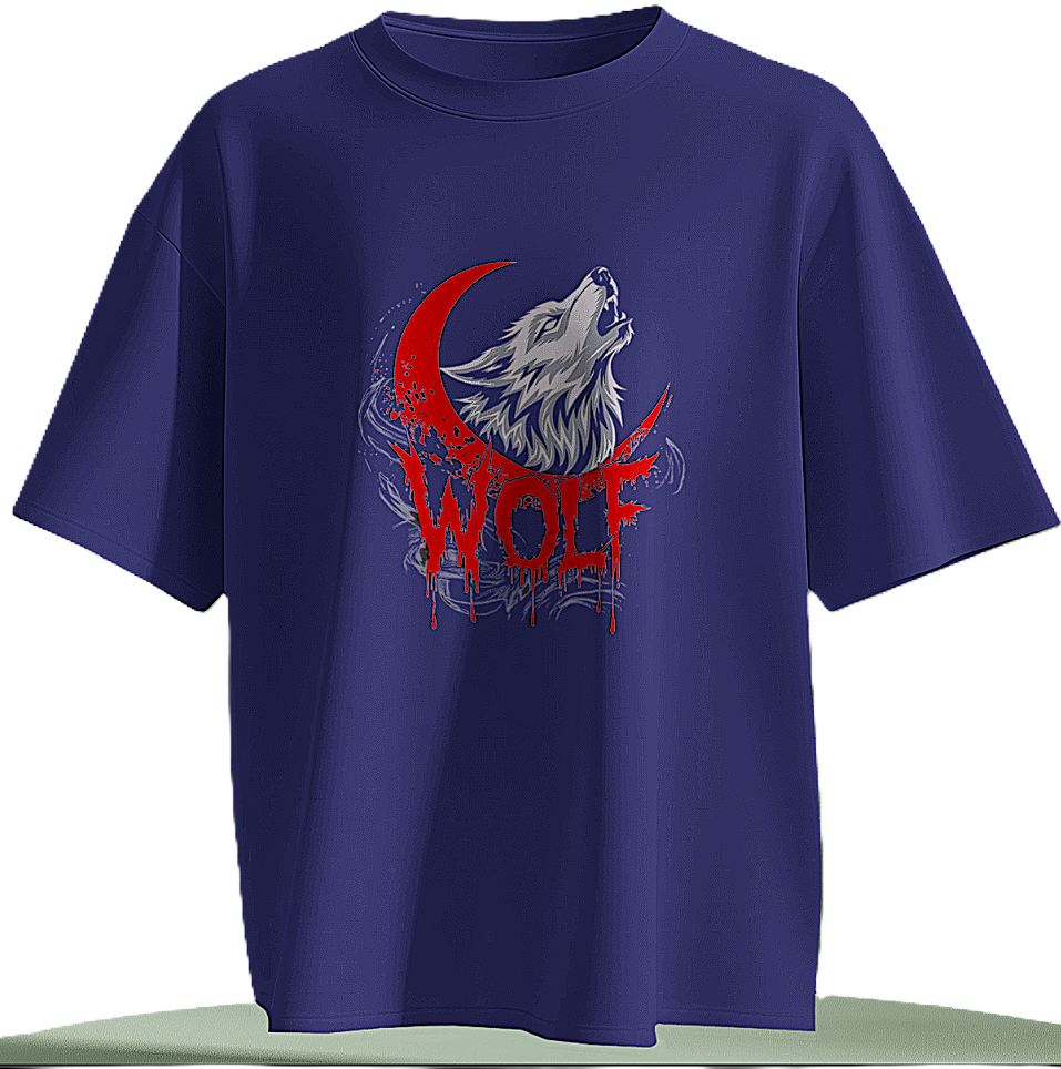 Bloody Wolf Graphic Unisex Oversized T-Shirt