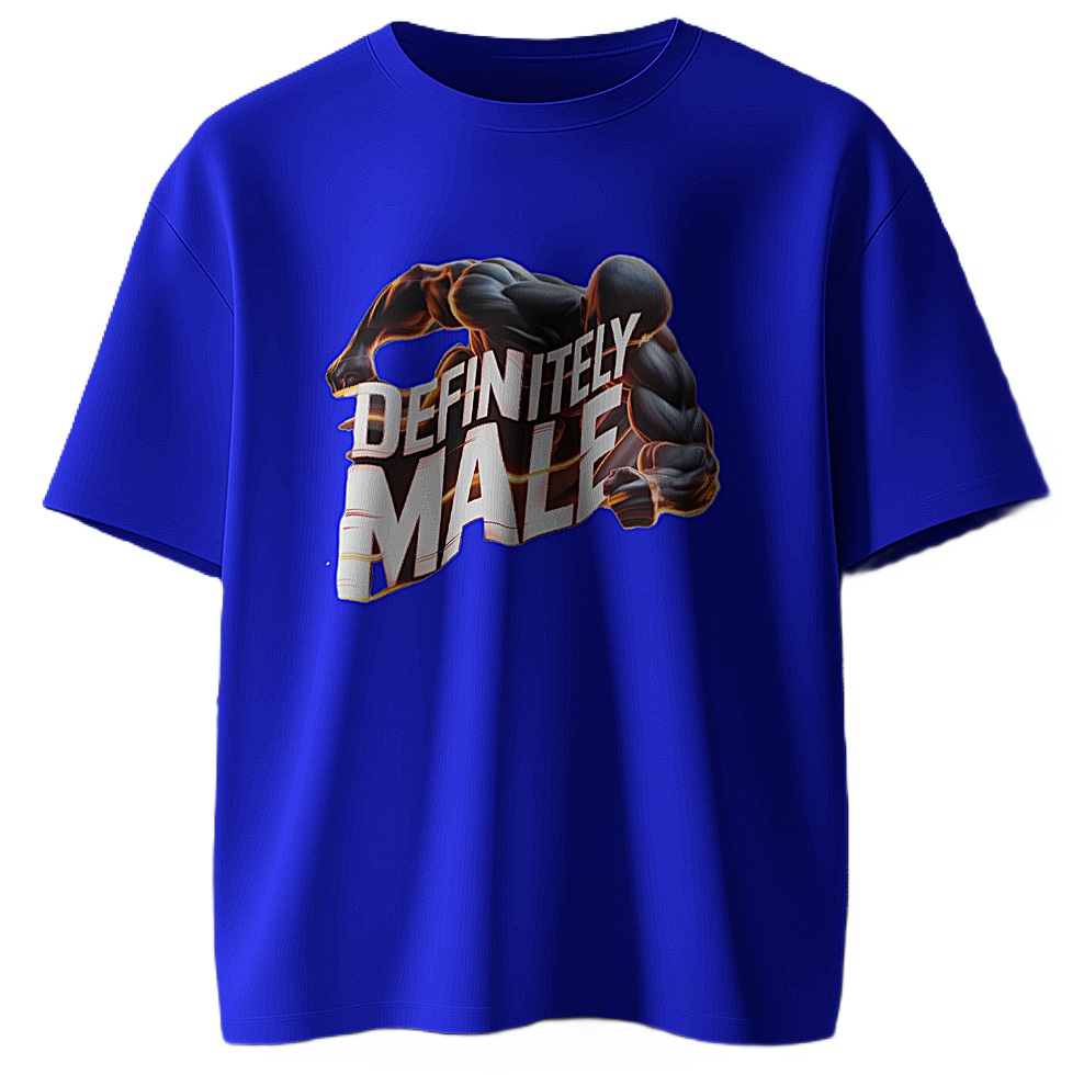 🔥 DEFINITELY MALE-NS Graphics Premium Oversized T-shirt🔥
