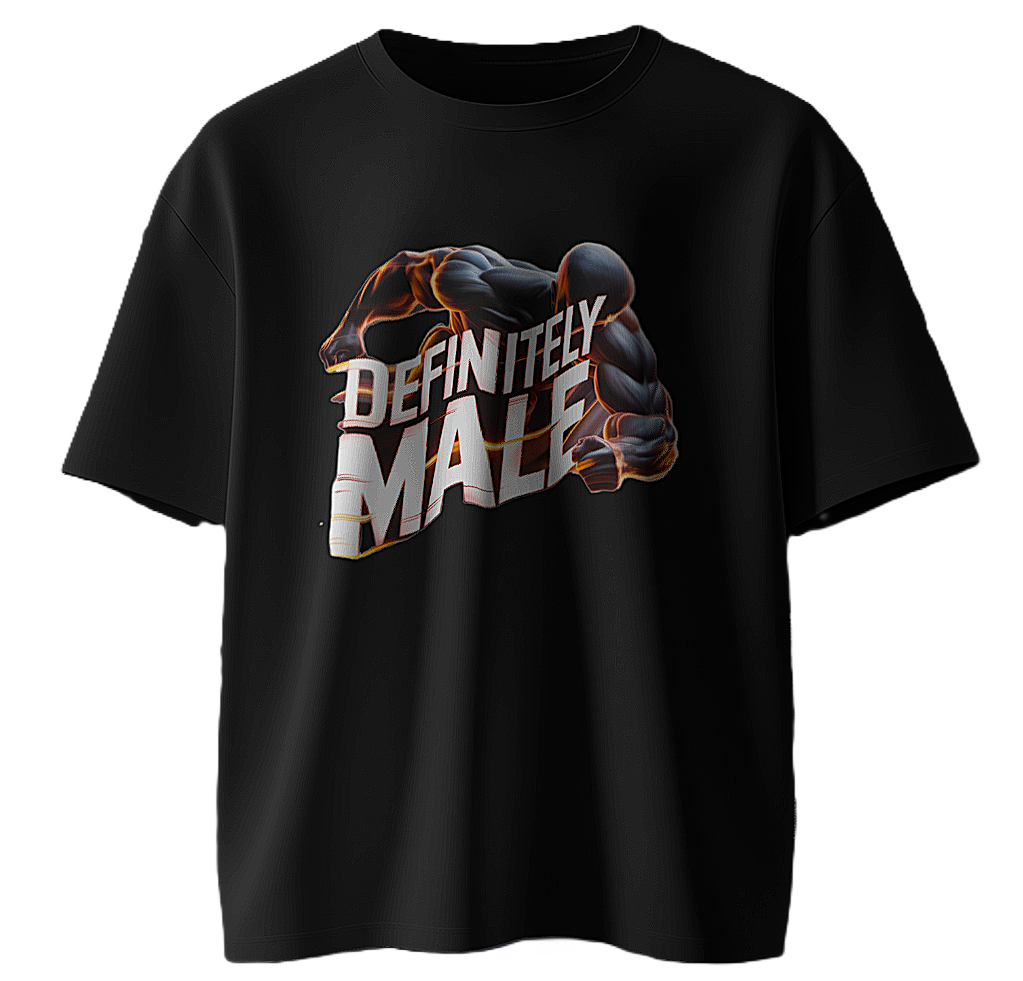🔥 DEFINITELY MALE-NS Graphics Premium Oversized T-shirt🔥