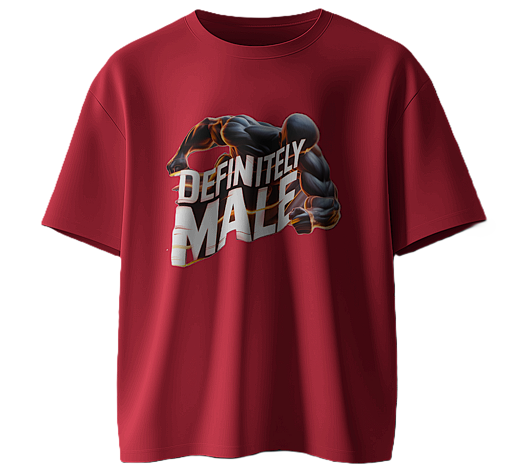 🔥 DEFINITELY MALE-NS Graphics Premium Oversized T-shirt🔥