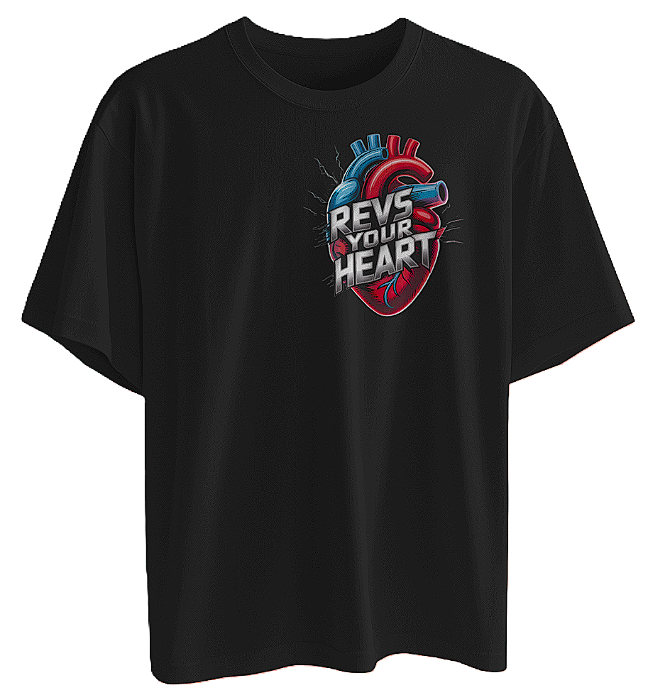 🚀 Revs Your Heart-VVA Graphics Oversized Unisex T-Shirt