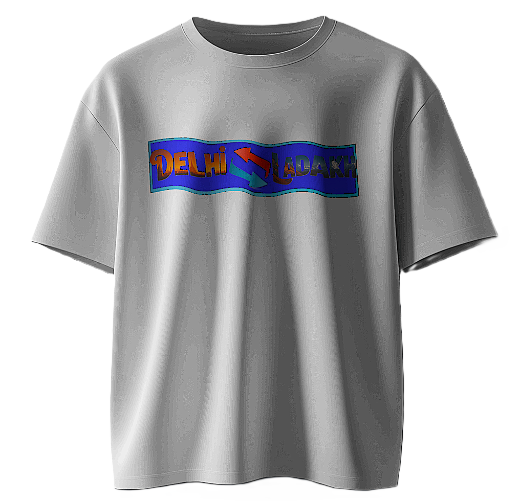 ✨ Delhi to Leh Ladakh Roadmap Oversized Unisex T-Shirt 🏔️