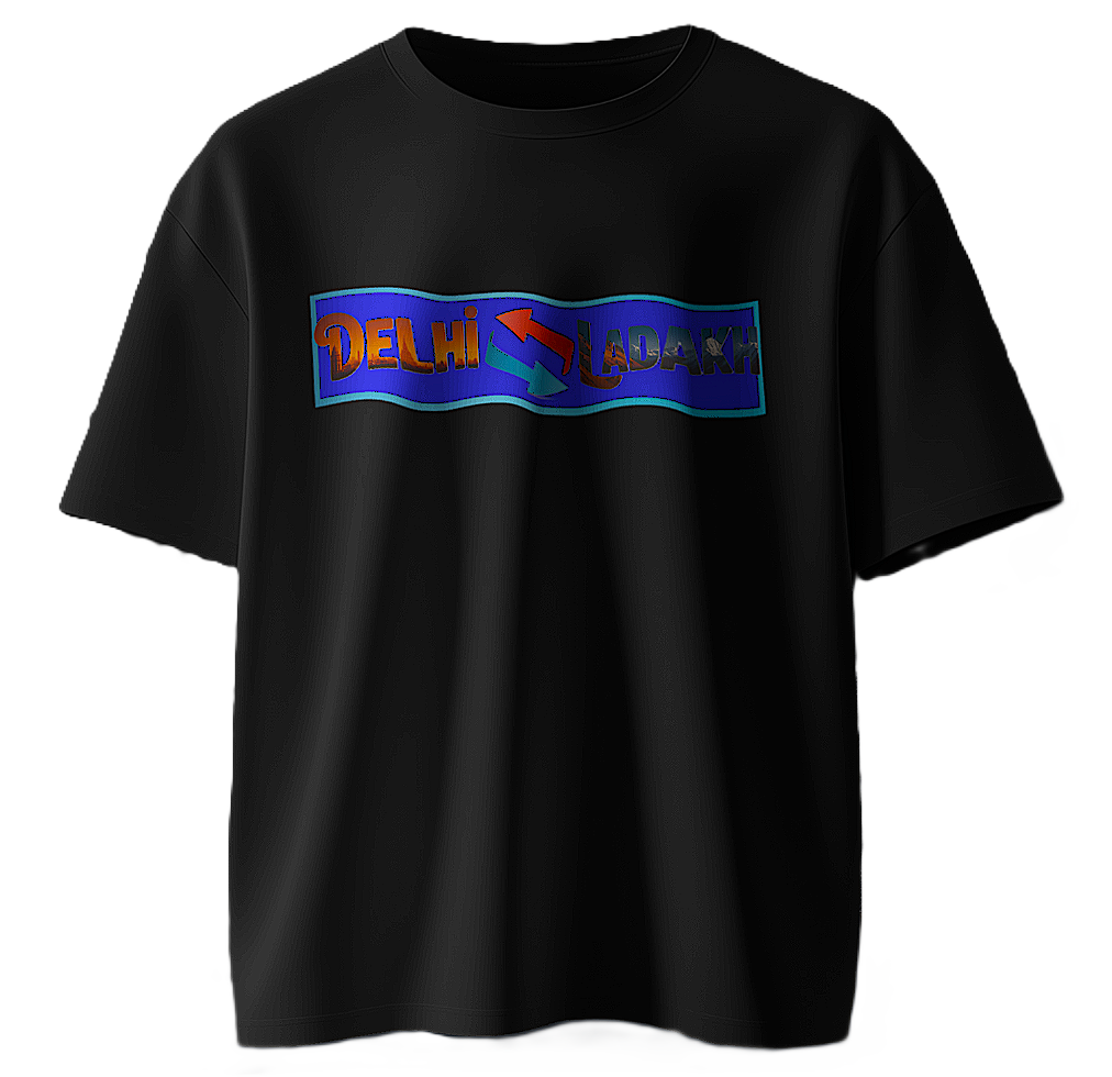 ✨ Delhi to Leh Ladakh Roadmap Oversized Unisex T-Shirt 🏔️