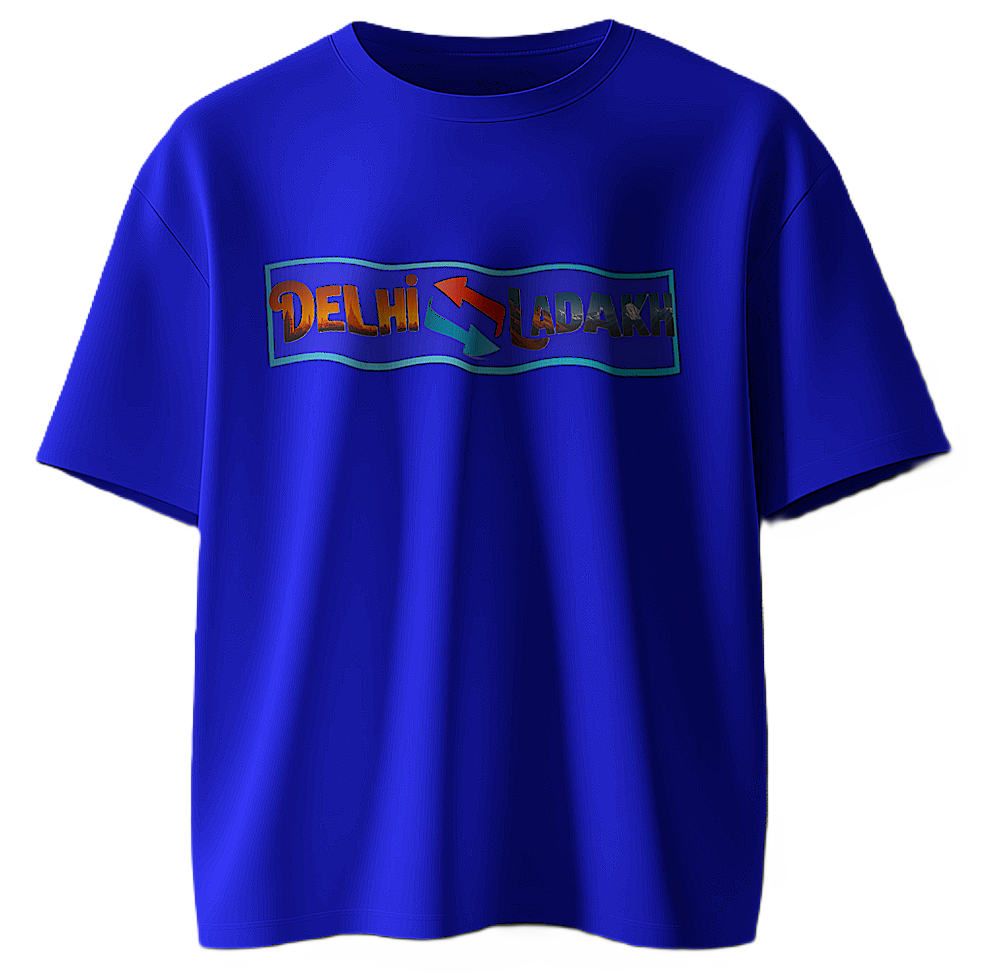 ✨ Delhi to Leh Ladakh Roadmap Oversized Unisex T-Shirt 🏔️