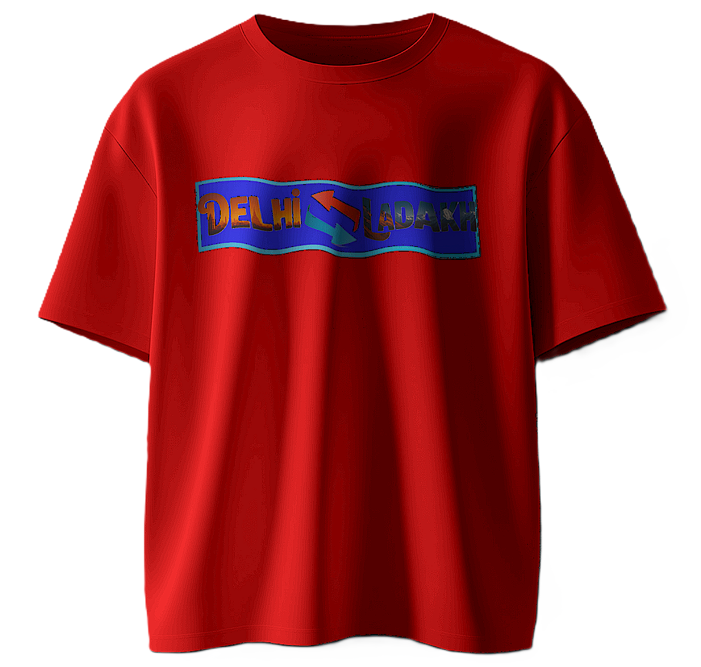 ✨ Delhi to Leh Ladakh Roadmap Oversized Unisex T-Shirt 🏔️