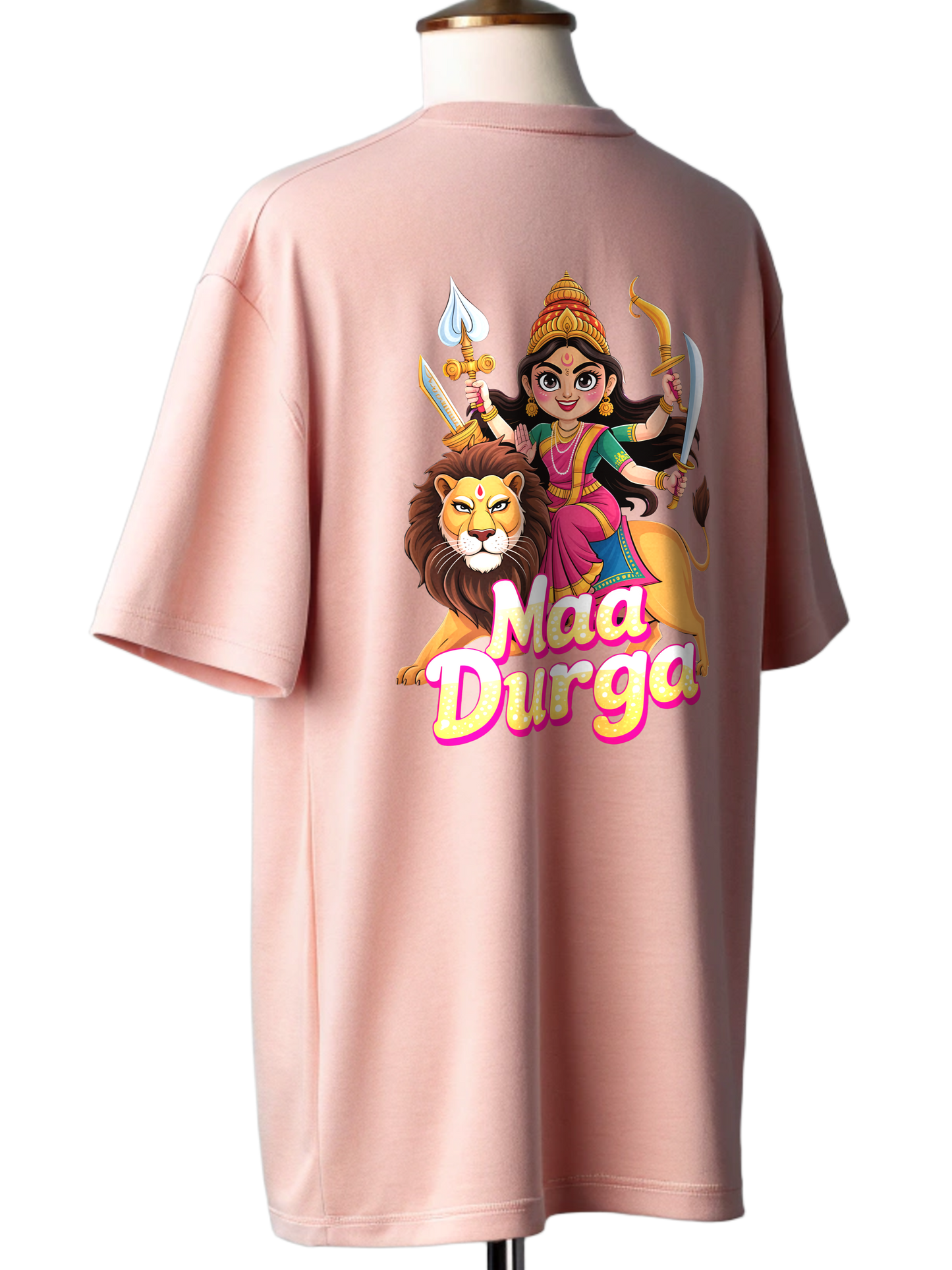 🌸Maa Durga Cartoon Graphic Oversized T-Shirt