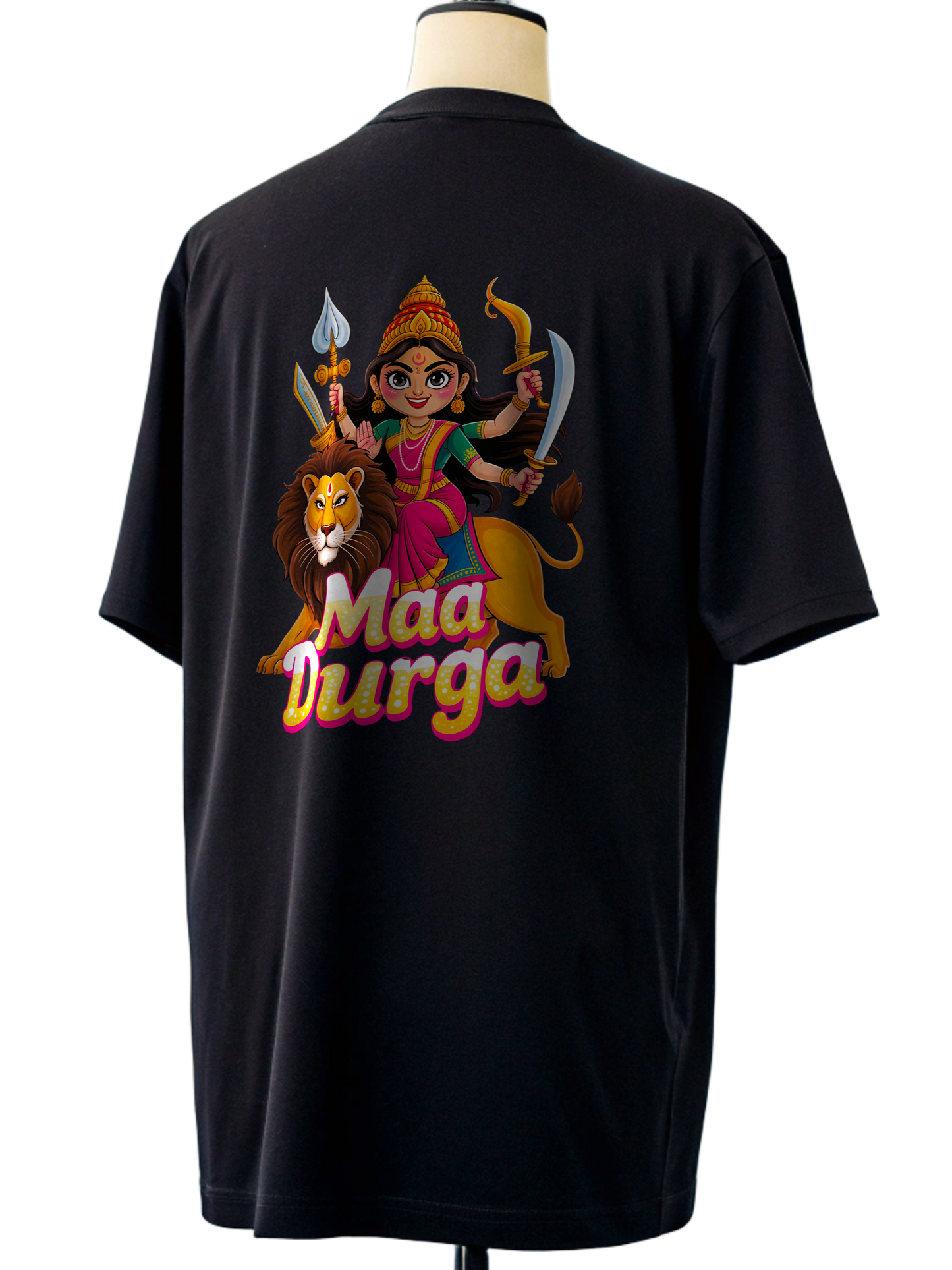 🌸Maa Durga Cartoon Graphic Oversized T-Shirt