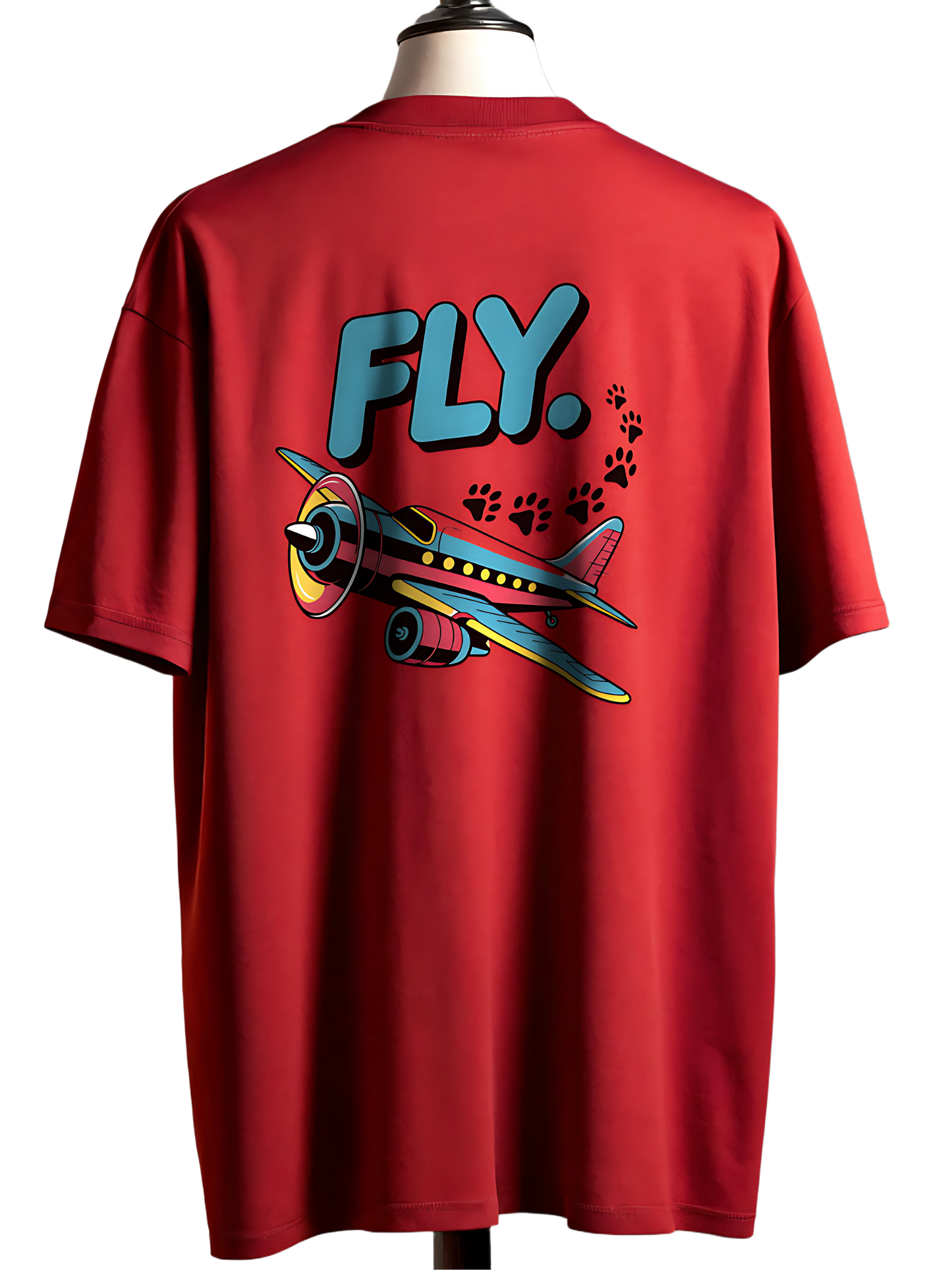 "FLY" Puppy Foots Graphics Unisex Oversized Classic T-Shirt