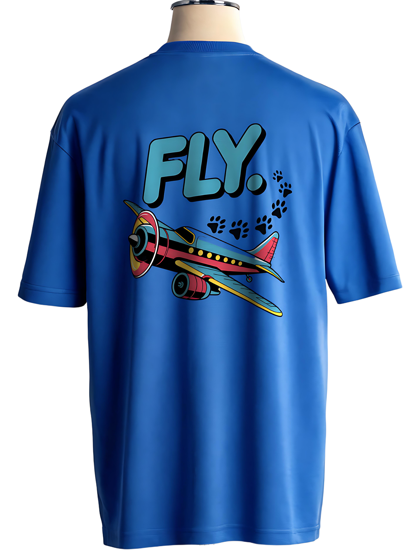 "FLY" Puppy Foots Graphics Unisex Oversized Classic T-Shirt