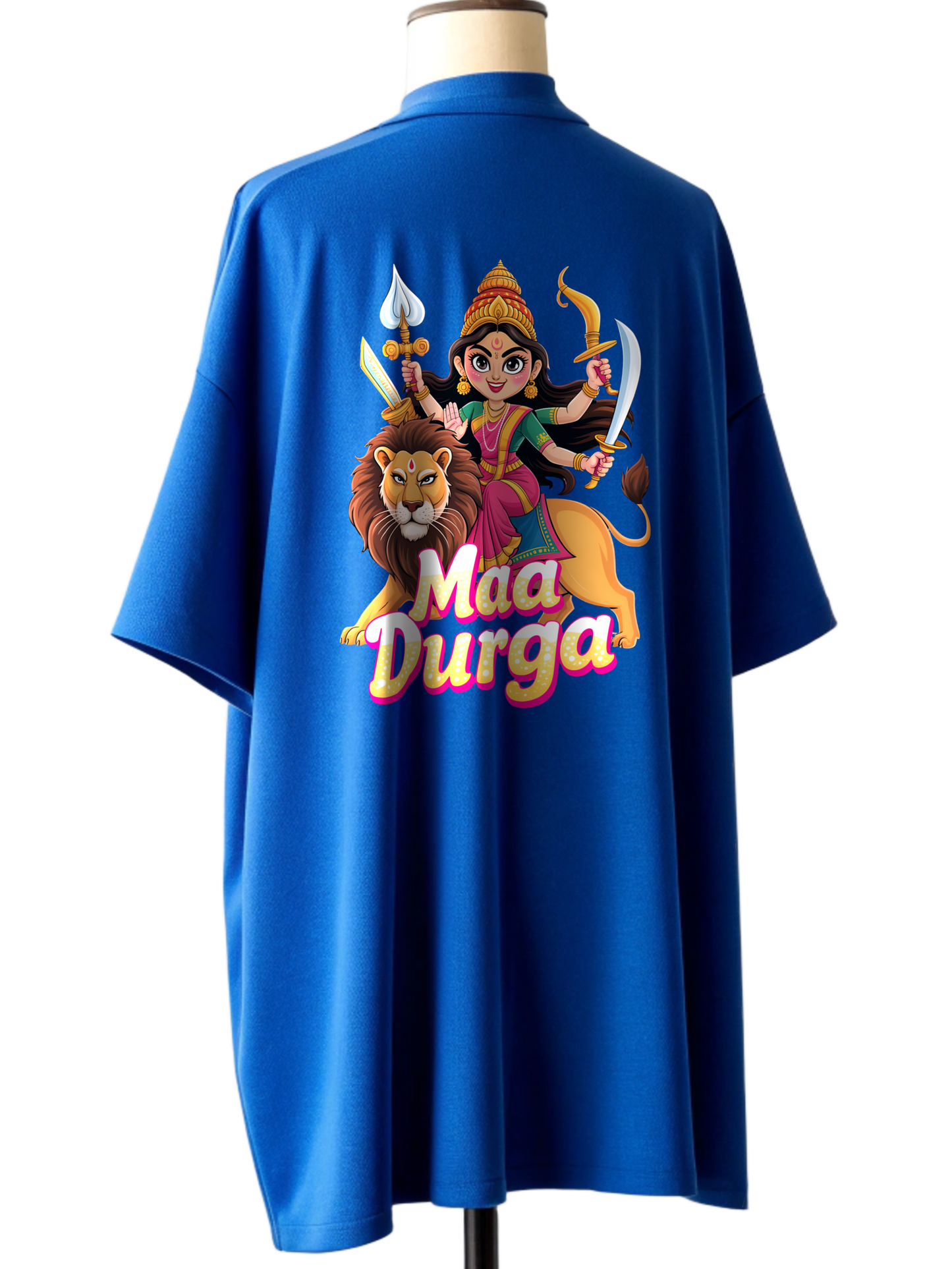 🌸Maa Durga Cartoon Graphic Oversized T-Shirt