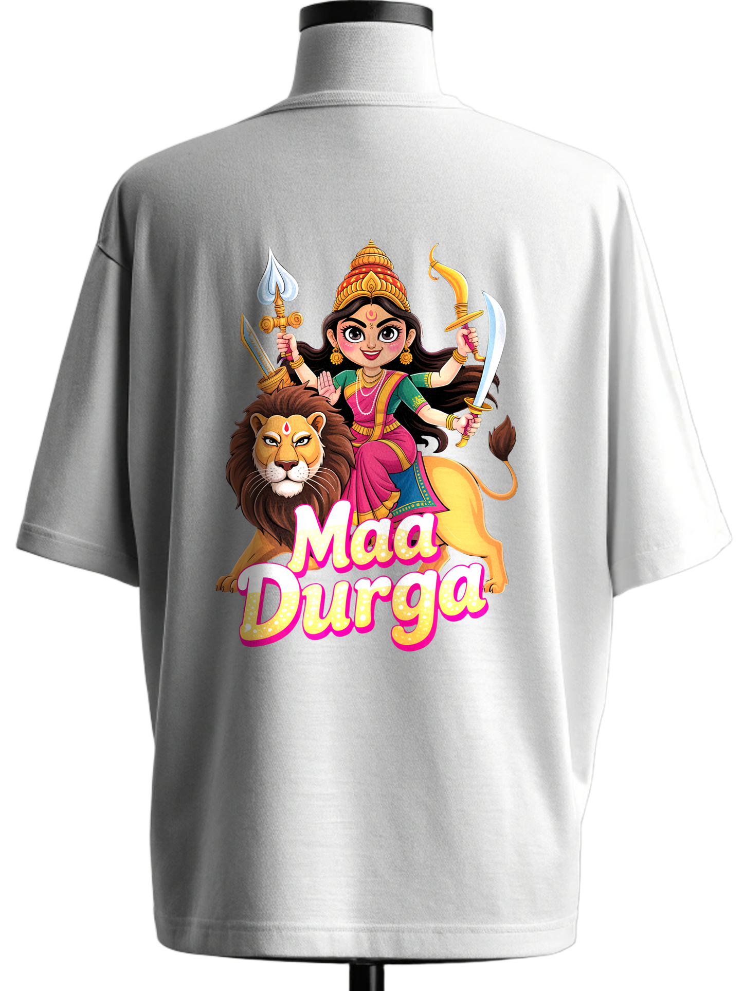 🌸Maa Durga Cartoon Graphic Oversized T-Shirt