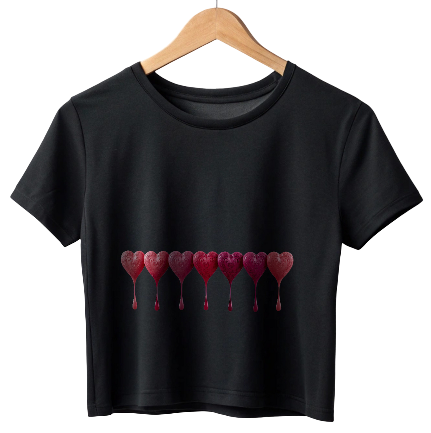 7 Shades of Pink Hearts Crop Top π
