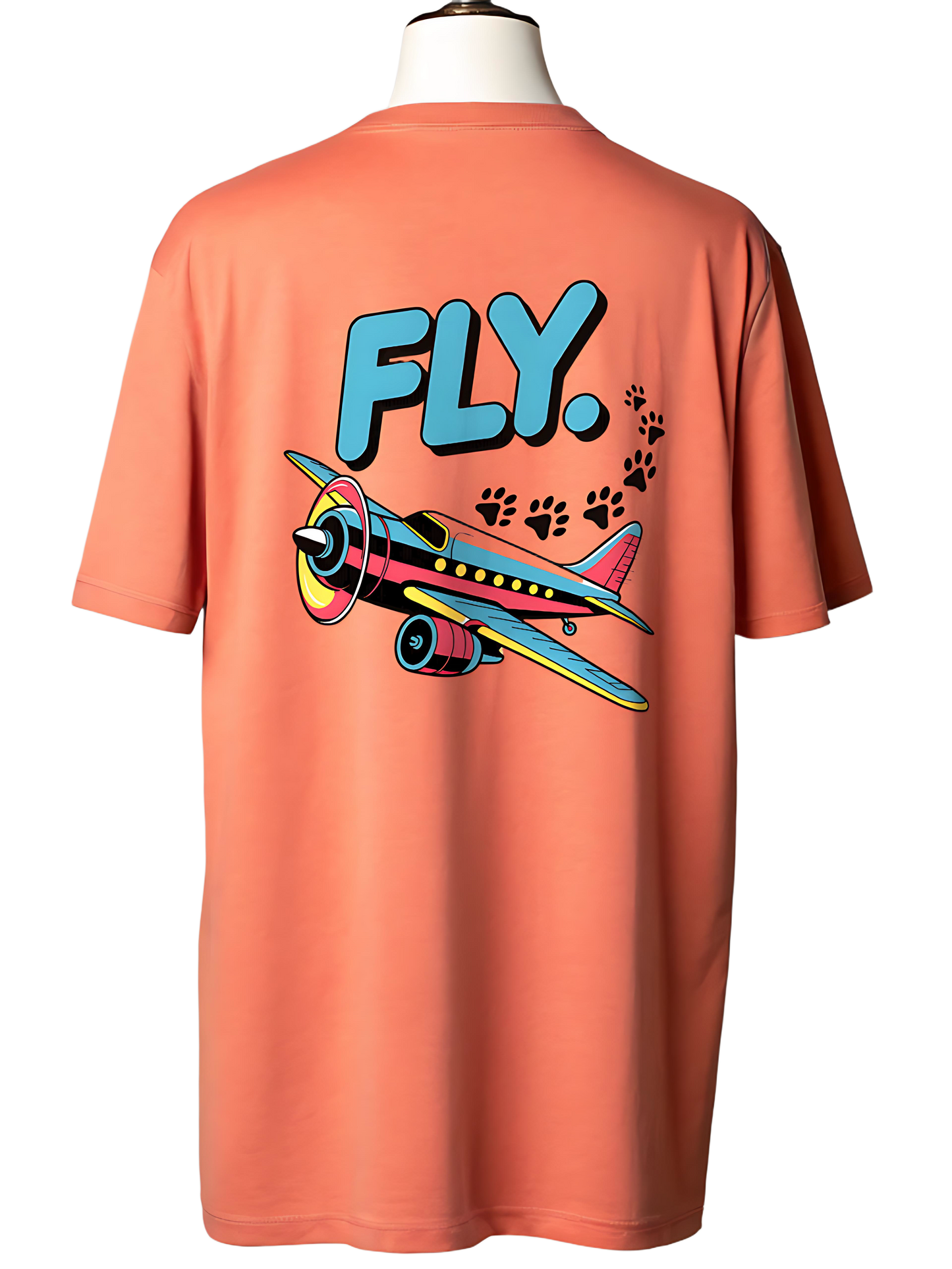 "FLY" Puppy Foots Graphics Unisex Oversized Classic T-Shirt