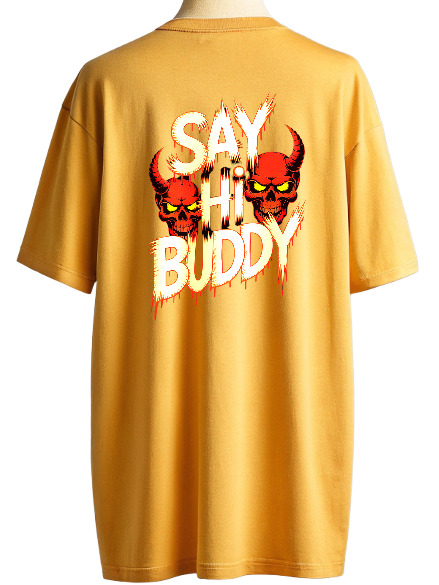 SAY HI BUDDY Oversized Unisex Tee | 100% Cotton 🌱