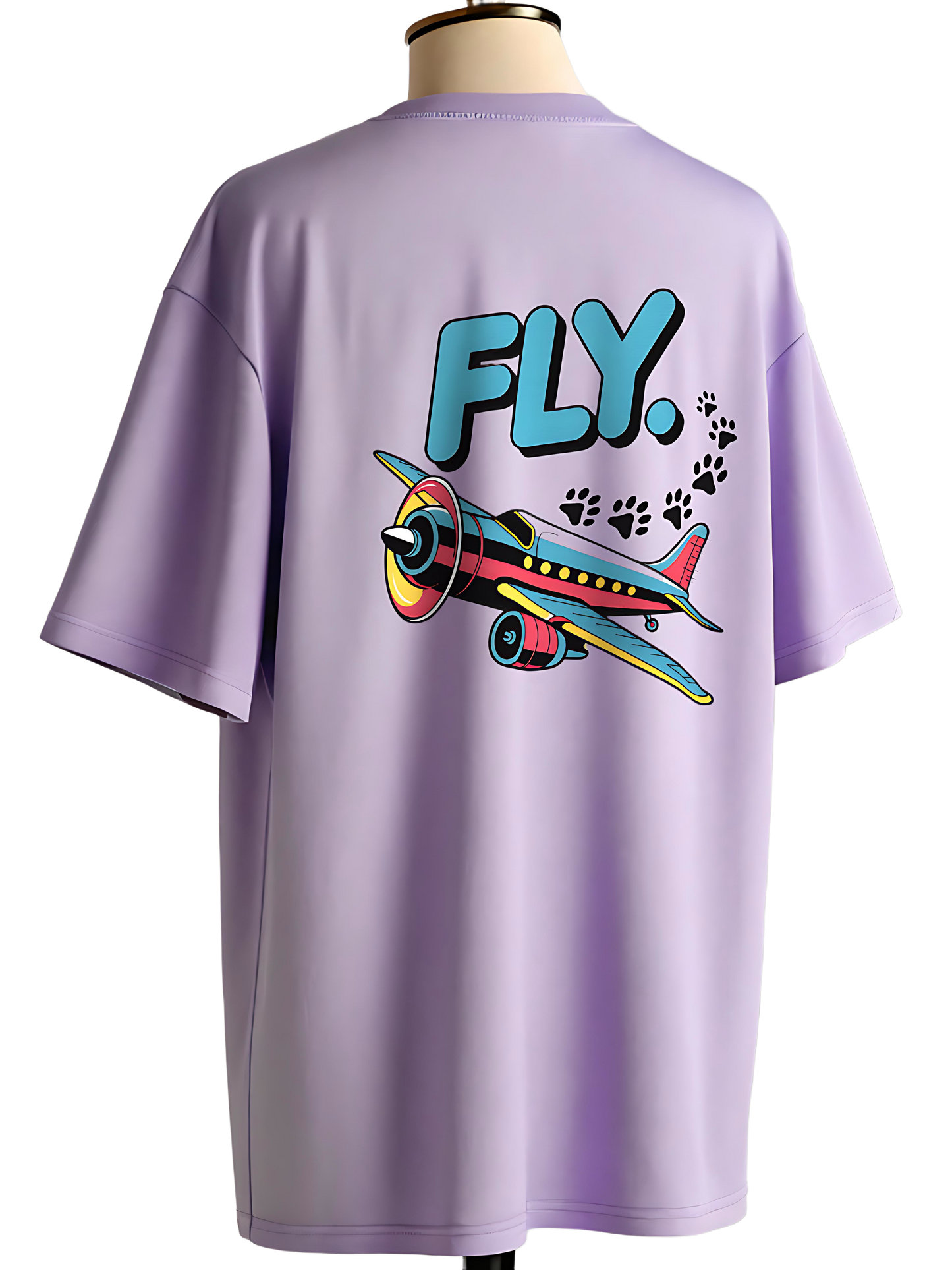 "FLY" Puppy Foots Graphics Unisex Oversized Classic T-Shirt