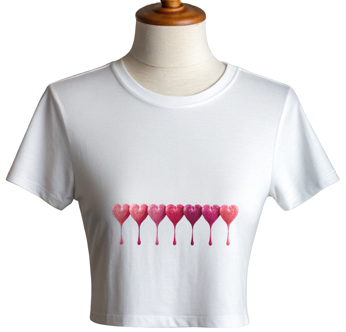 7 Shades of Pink Hearts Crop Top π