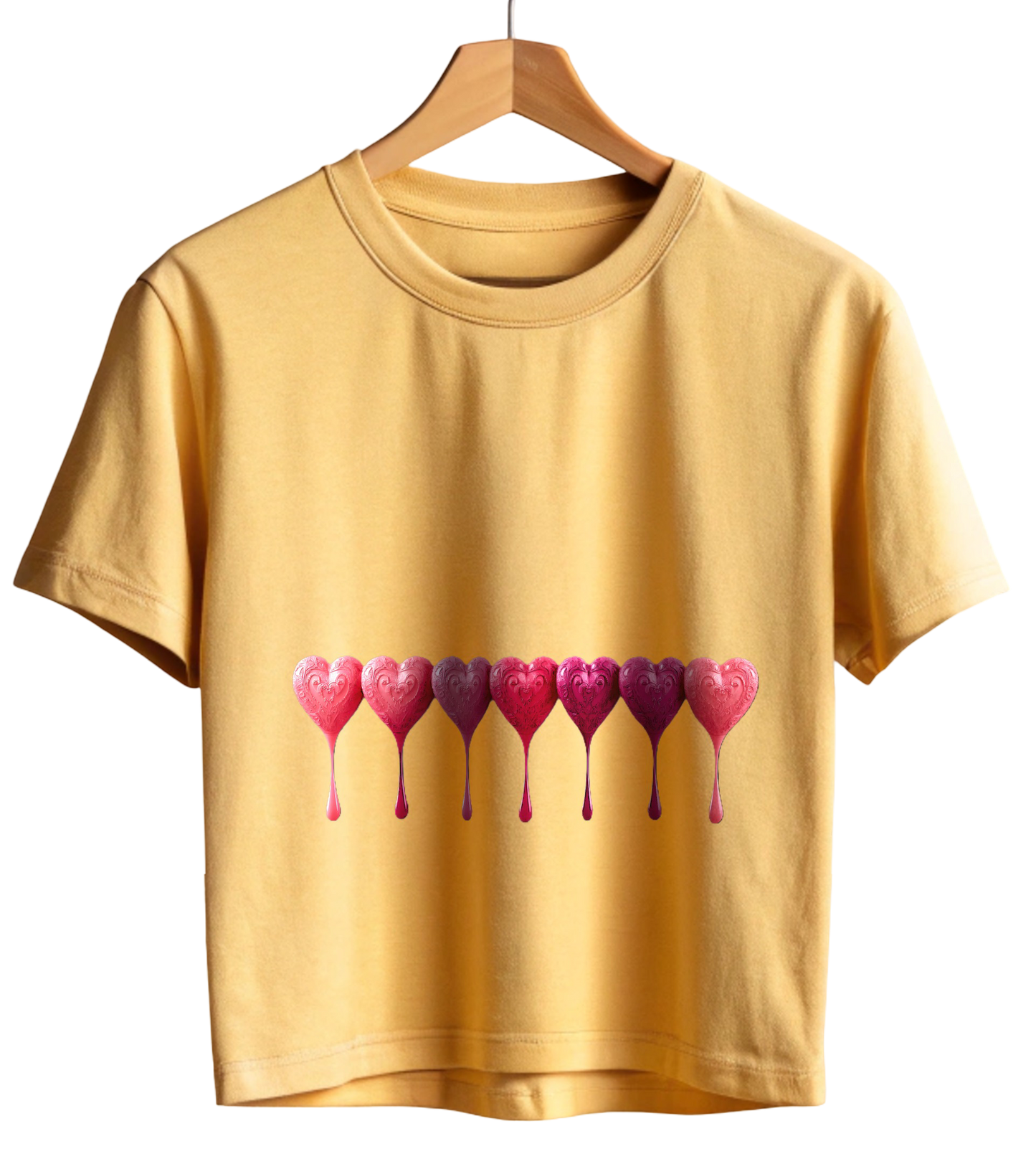 7 Shades of Pink Hearts Crop Top π