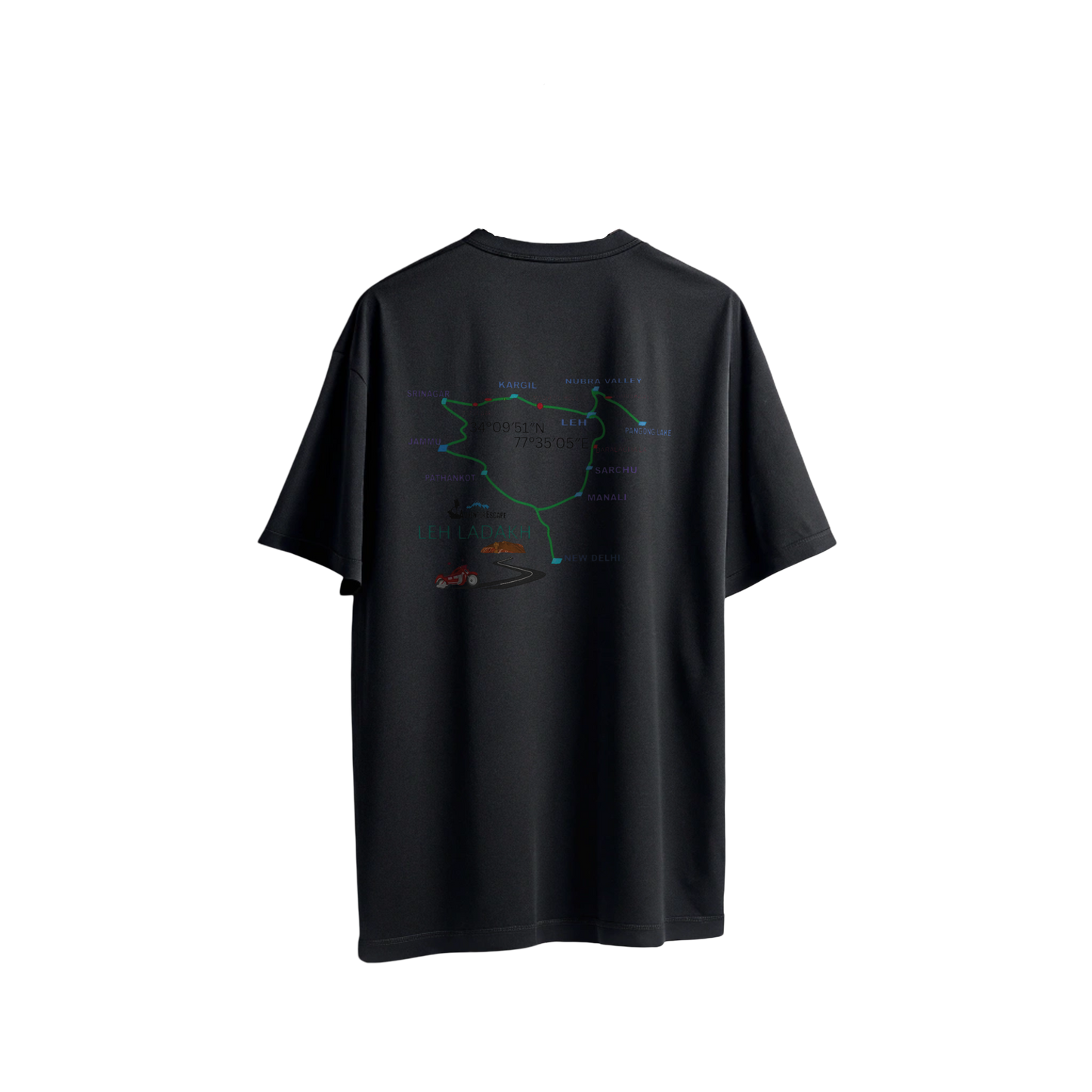 ✨ Delhi to Leh Ladakh Roadmap Oversized Unisex T-Shirt 🏔️