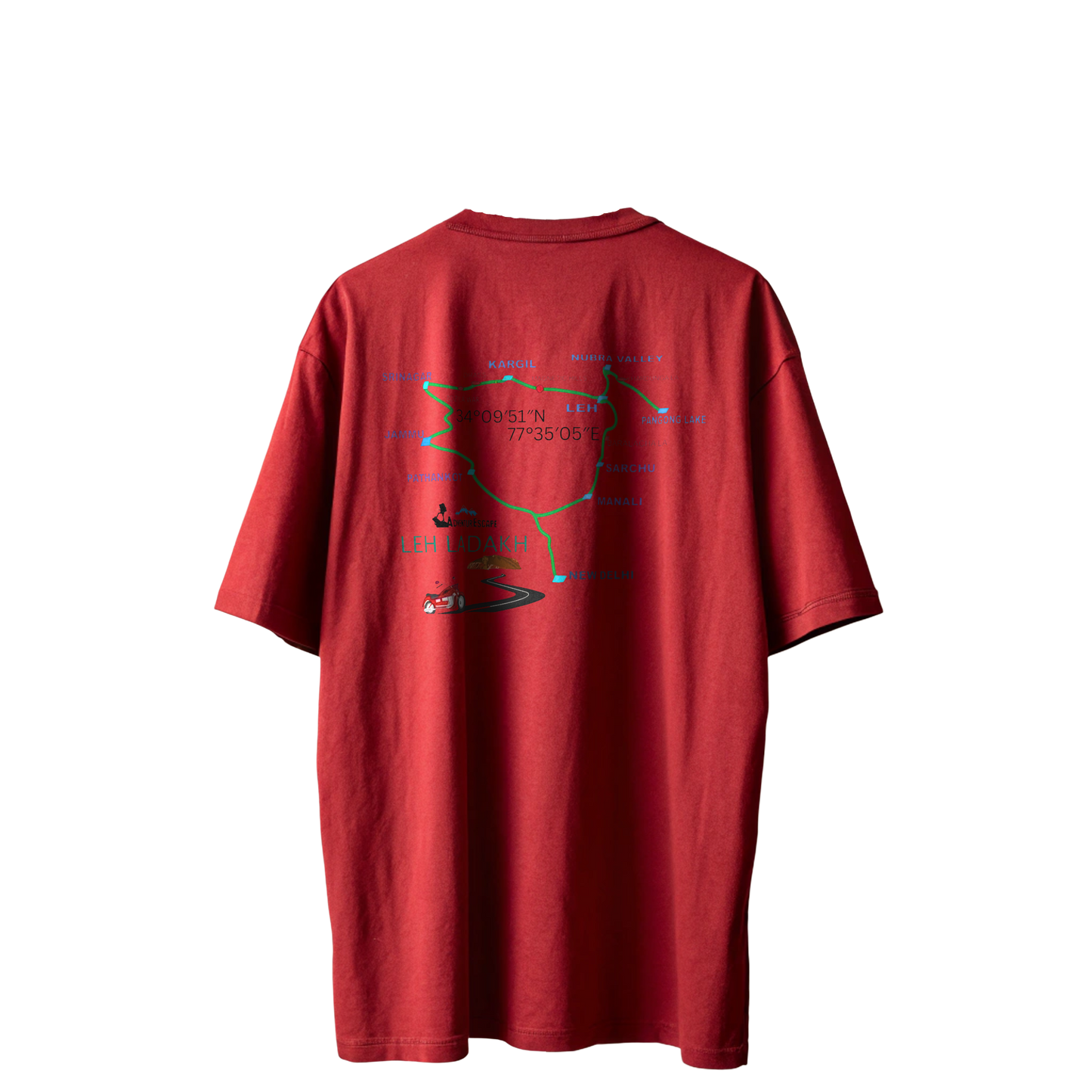 ✨ Delhi to Leh Ladakh Roadmap Oversized Unisex T-Shirt 🏔️