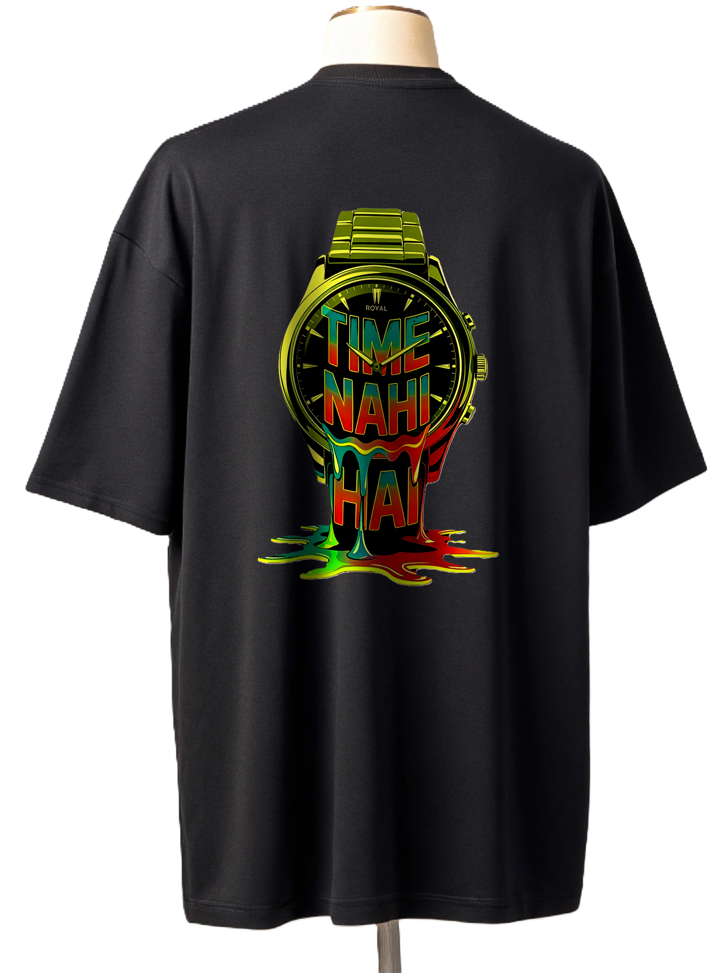 🕒 "Time Nahi Hai" Oversized Graphic T-Shirt