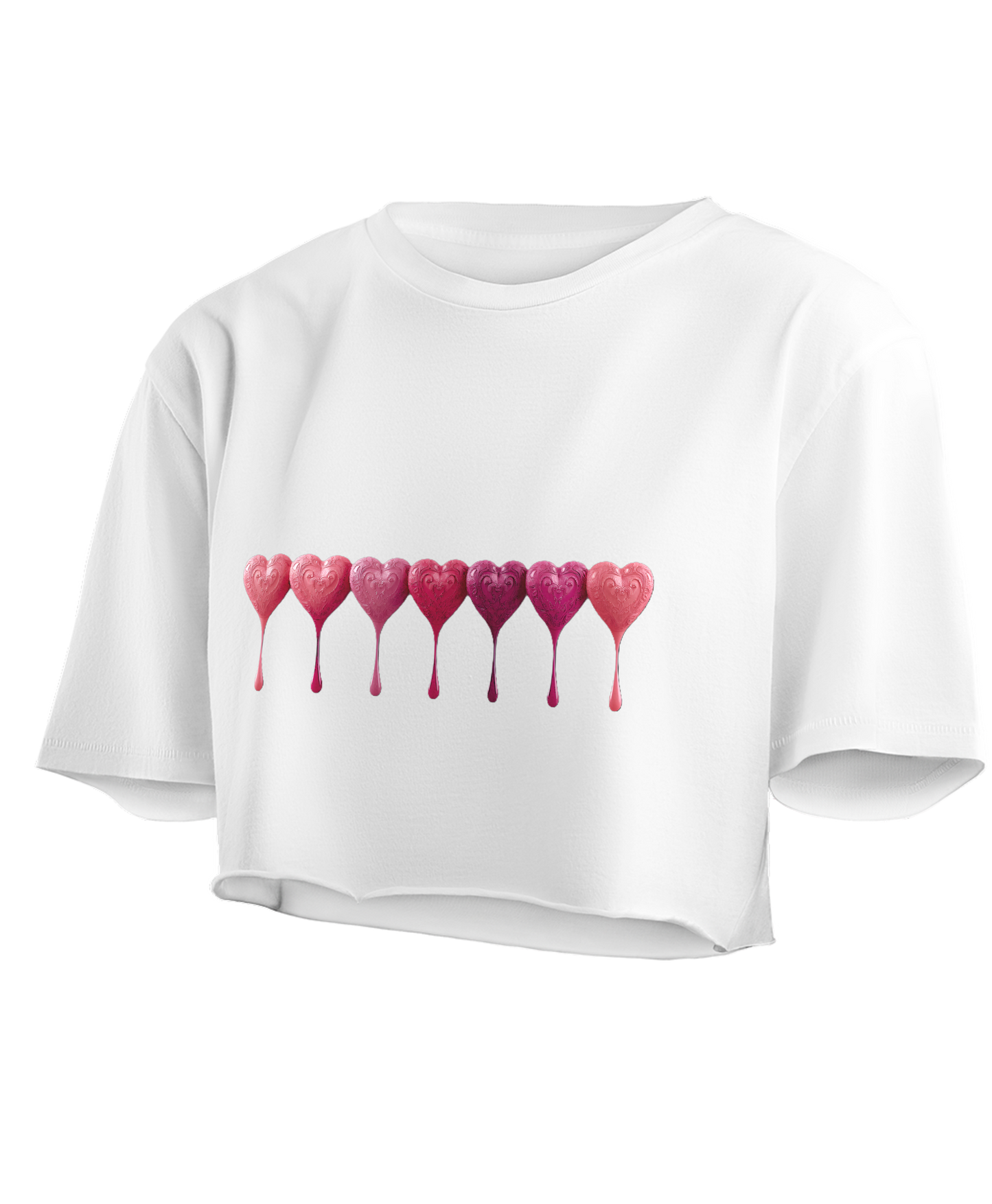 7 Shades of Pink Hearts Crop Top π