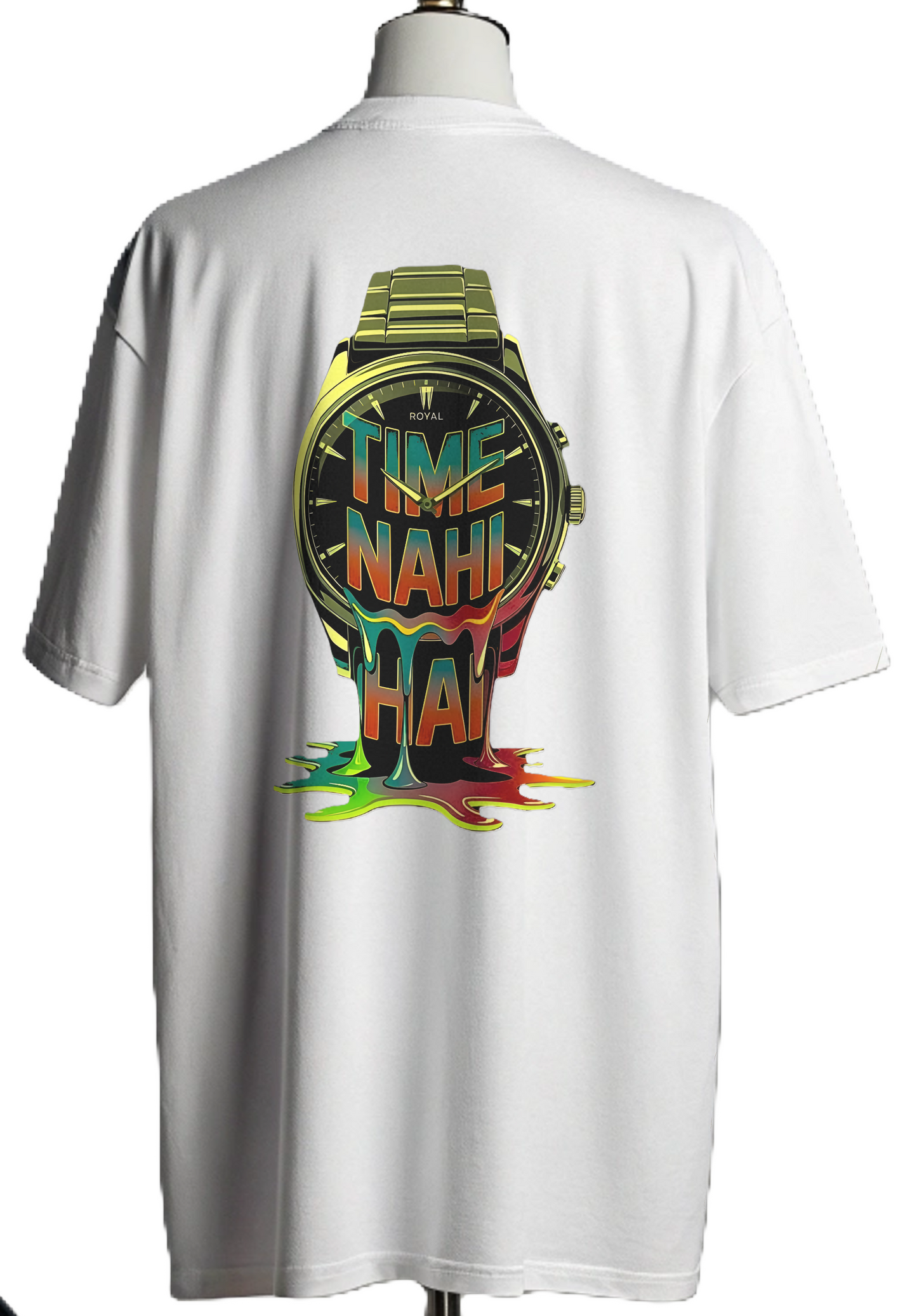 🕒 "Time Nahi Hai" Oversized Graphic T-Shirt