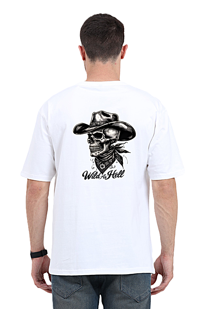 "Wild As Hell" Skull Graphic Oversized Unisex T-Shirt