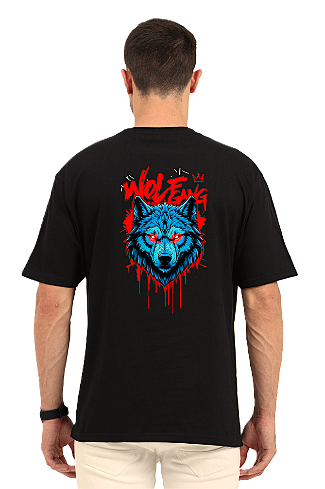 Bloody Wolf Graphic Unisex Oversized T-Shirt