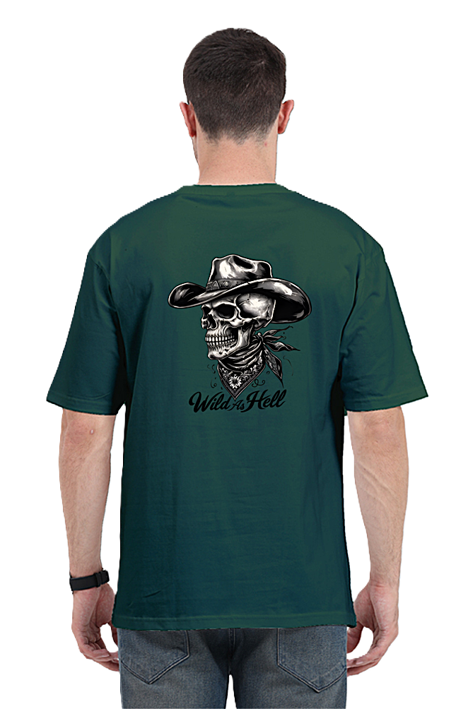 "Wild As Hell" Skull Graphic Oversized Unisex T-Shirt