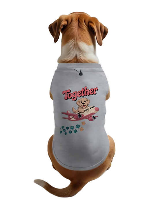 ✈️ Together Flying on Plane Graphic Dog T-Shirt 🐶
