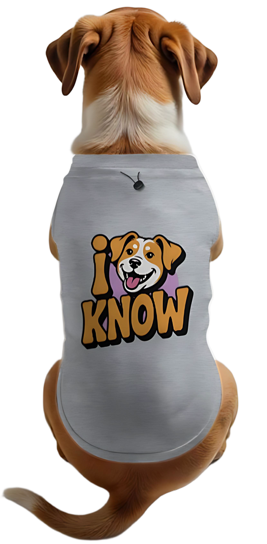 🐶 I KNOW Graphic Dog T-shirt 100% Cotton