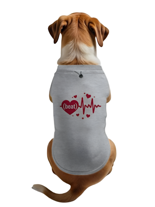 BEAT Dog Emotion Heartbeat Graphic T-Shirt ❤️