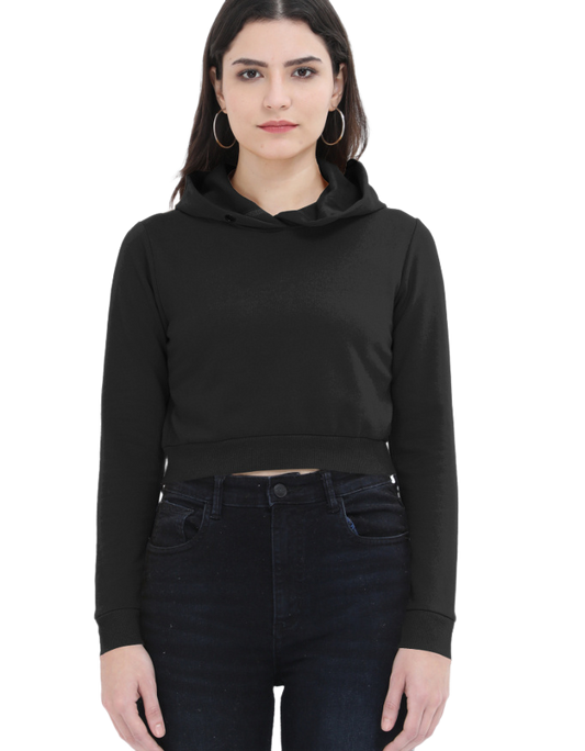 100% Cotton Cropped Hoodie for Women