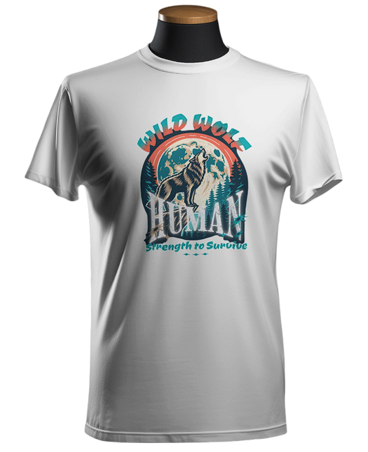 Trendy Wolf Print Unisex T-Shirt | Round Neck Tee by trendcious