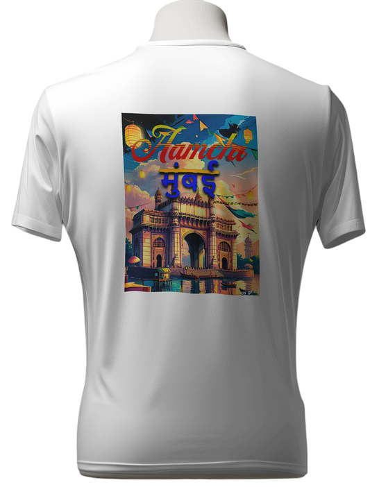 Aamchi Mumbai Graphics Round Neck Unisex T-Shirt-100% cotton