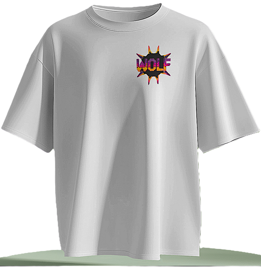 Pixelated Wolf Graphic Unisex Oversized T-Shirt