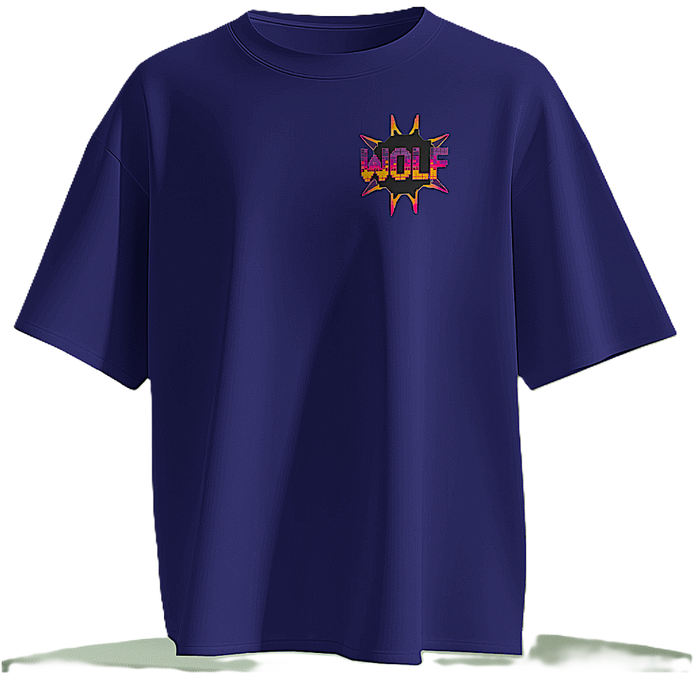 Pixelated Wolf Graphic Unisex Oversized T-Shirt